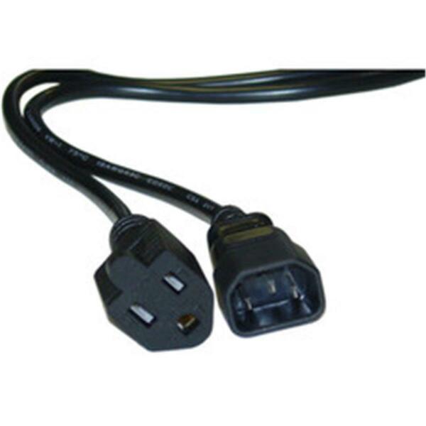 Cable Wholesale Power Cord Adapter- Black- C14 to NEMA 5-15R- 10 Amp- 1 foot 10W1-05201